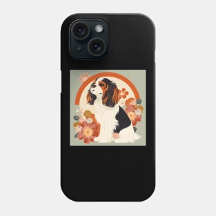 70s Japanese Spaniel Vibes: Pastel Pup Parade Phone Case