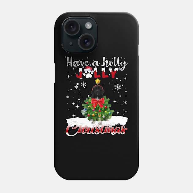 Have A Holly Jolly Christmas Newfoundland Dog Xmas Tree Phone Case by nakaahikithuy