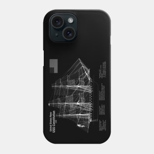 USS Constitution frigate blueprint plan - PDpng Phone Case