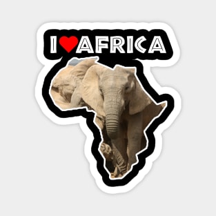 I Love Africa Elephant Mother and Calf Magnet