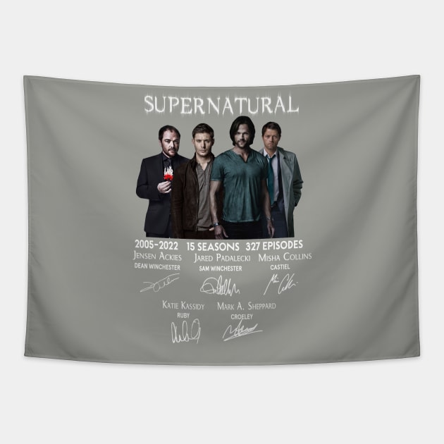 Supernatural All  Cast Signed 15th Anniversary 2005  2022 Tapestry by Den Tbd