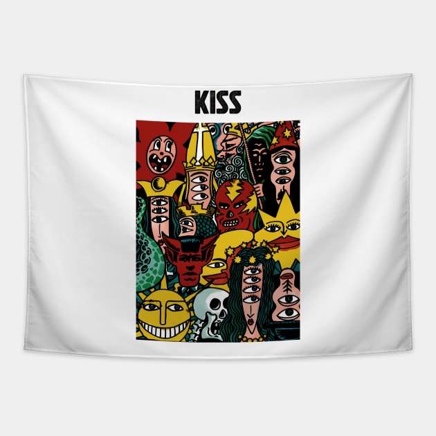 Monsters Party of Kiss Tapestry by micibu