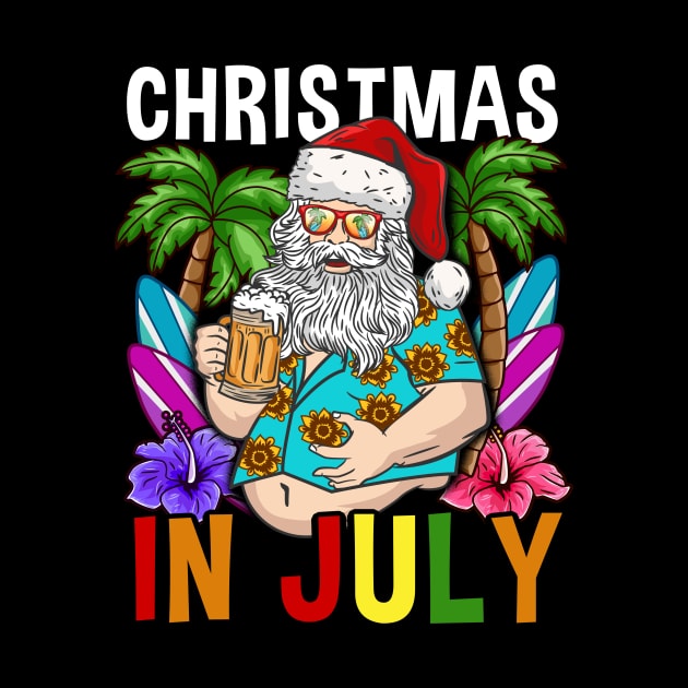 Christmas In July Hawaiian products For Family Summer Vacation print by biNutz