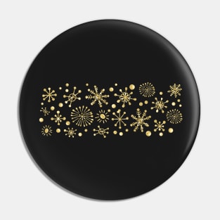 Gold Retro Stars on Black Pin