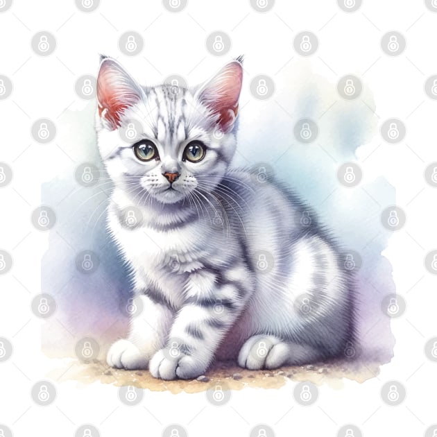 Burmilla Watercolor Kitten - Cute Kitties by Aquarelle Impressions