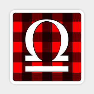 Libra Zodiac Horoscope Buffalo Plaid Square Monogram Magnet