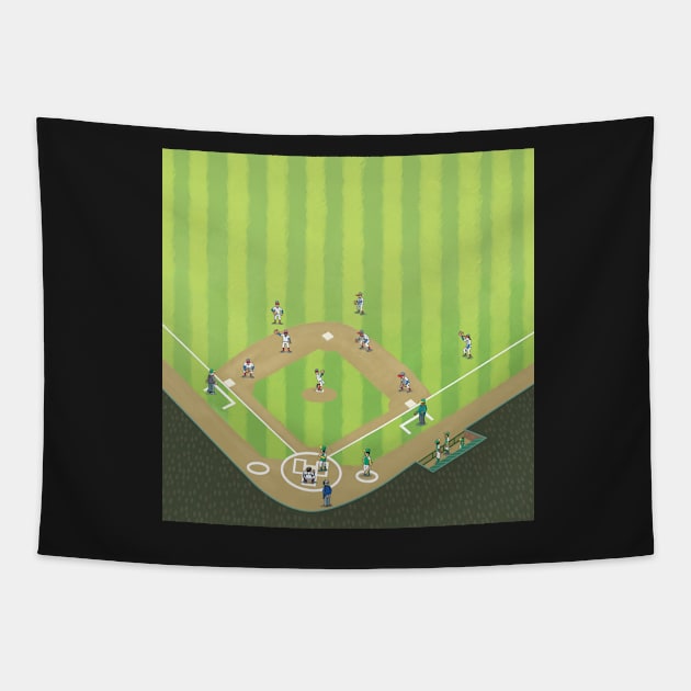 Baseball Players on Diamond Tapestry by MrChuckles