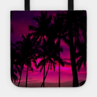 Palm Tree Sunset Horizon Digital Painting Tote