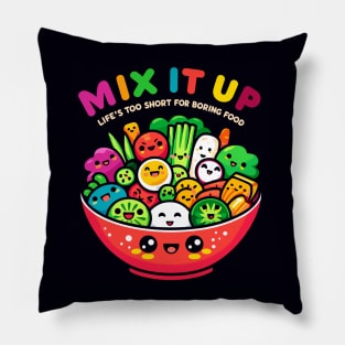 Happy Veggies Salad Bowl - Cute Kawaii Vegetarian Pillow