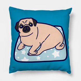 Pug sitting on a Starry Pillow Pillow