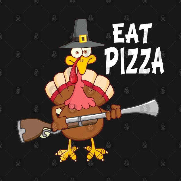 Turkey Eat Pizza Funny Thanksgiving Vegan by medrik