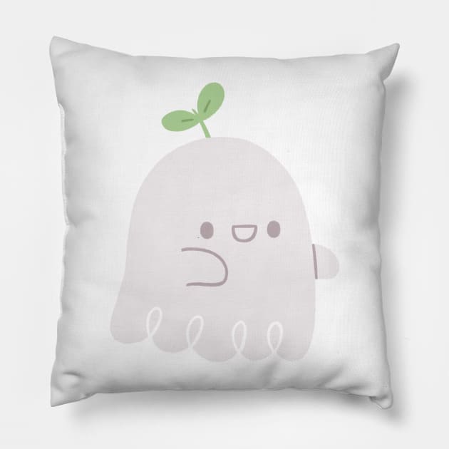 Sprout Ghost Pillow by Niamh Smith Illustrations