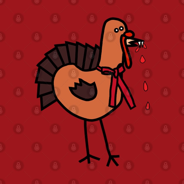 Animals with Sharp Teeth Thanksgiving Turkey Halloween Horror by ellenhenryart