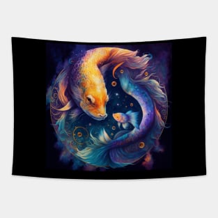 Cosmic Pisces V2: A Zodiac Portrait in a Galaxy of Colors Tapestry