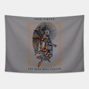 Seek Virtue, the Rest Will Follow - Medieval Style Stoic Tapestry
