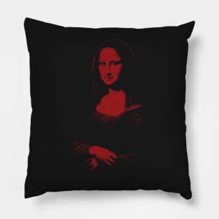 Crimson Red Mono Color Mona Lisa Pillow