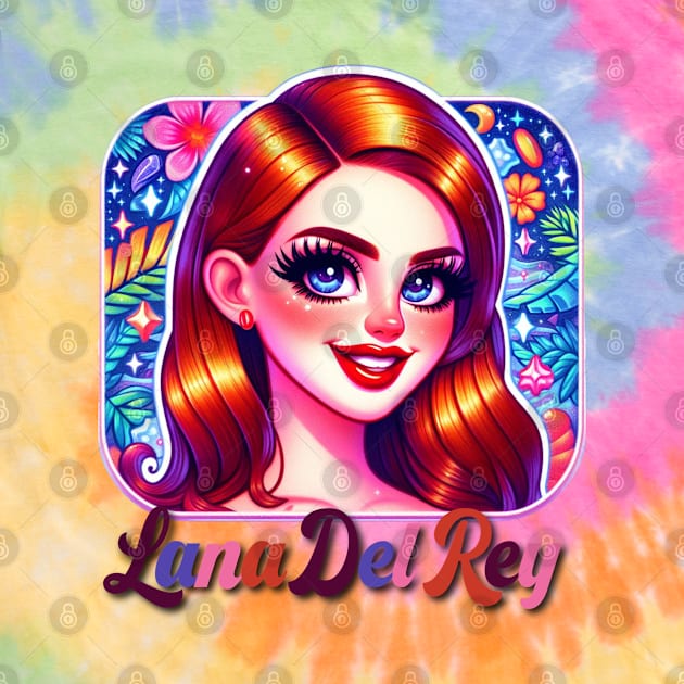 Lana Del Rey - Inspired by Lisa Frank by Tiger Mountain Design Co.