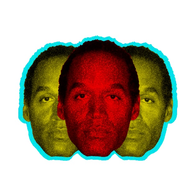 OJ Simpson Mugshot Threeways by SABREart