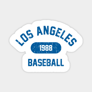 Retro 1988 Los Angeles Baseball Distressed Varsity Logo (Blue) Magnet