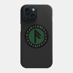 Green Ansuz Futhark Rune Symbol Phone Case