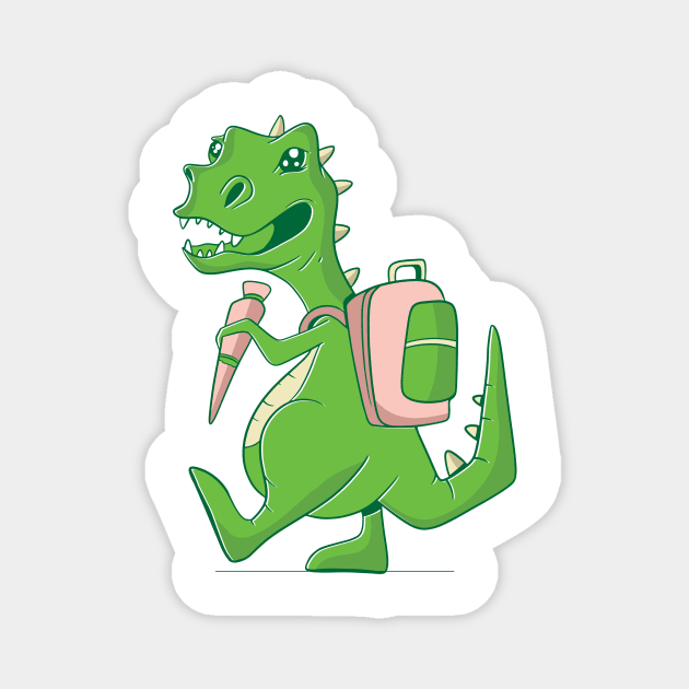 cute Dinosaur school Magnet by Midoart