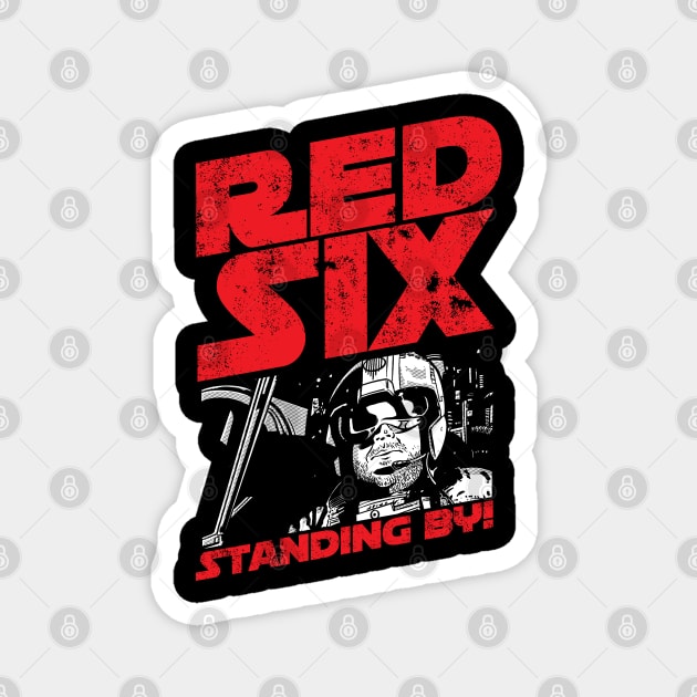 Red Six Standing By Magnet by mannypdesign