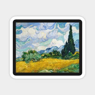 Wheat Field with Cypresses by van Gogh Magnet