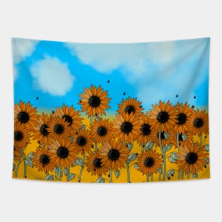 Ukrainian field of sunflowers Tapestry