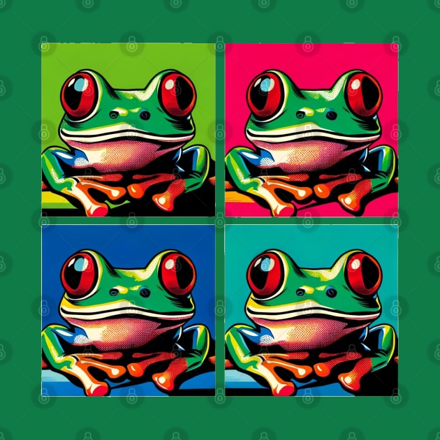 Red-Eyed Tree Frog Pop Art - Cool Frog by PawPopArt