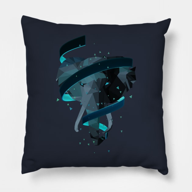 Elephant - 3D Art Polygonal Animal Pillow by Quentin1984