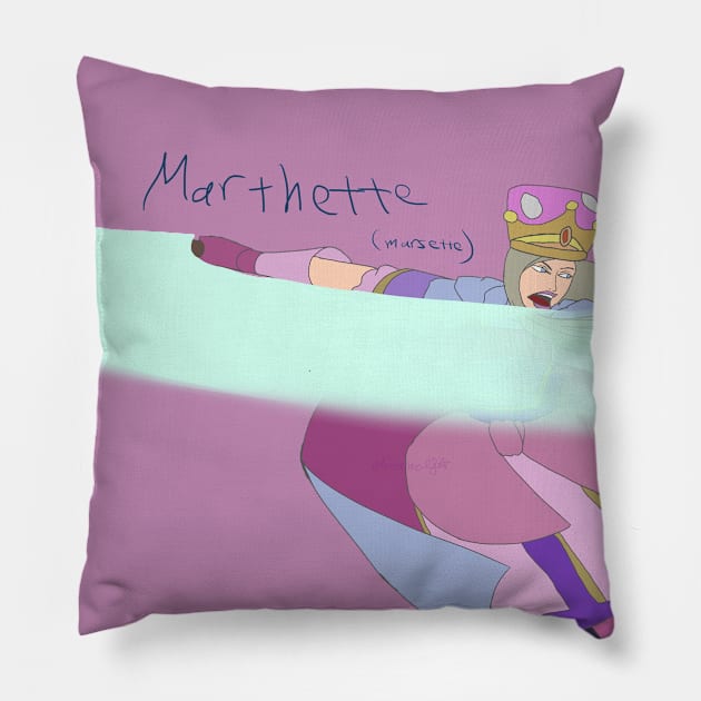 Fierce Princess, Marthette (Marsette) Pillow by Prinny_Dood_emporium