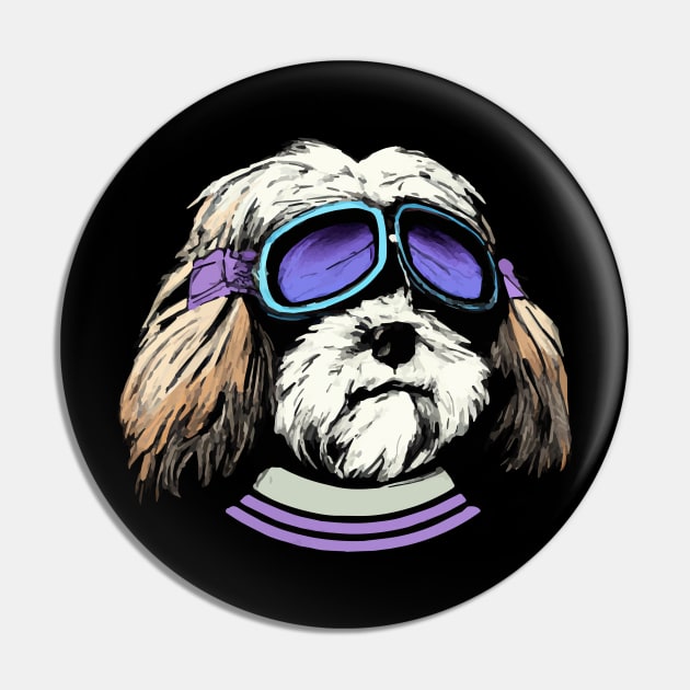 Havanese Dog Pilot Funny Dog Owner Retro Funny Dog Pin by BetterManufaktur