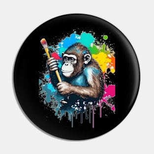 Monkey painter Pin