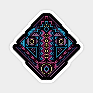 Native American Pattern in Retro Colours Magnet
