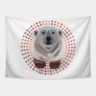 Polar Bear on circular Star pattern Tapestry