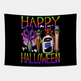 Happy Halloween Art Supplies with Costumes 2 Tapestry