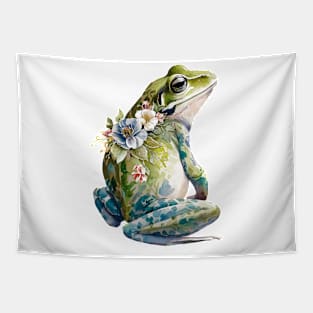 Floral Frog Art Tapestry