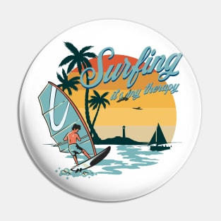 Surfing it’s my therapy Pin