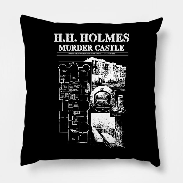 H.H. Holmes Murder Castle Pillow by Renegade Rags