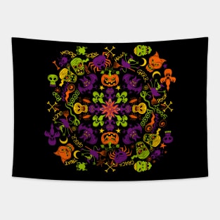 Spooky Halloween monsters for a mandala Tapestry