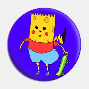 Yellow Cartoon Character - SpongeBart PikaPants Knock Off Brand Funny Parody Boot Version 2 Pin