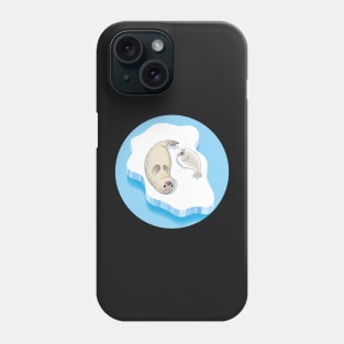 Cute seals family cartoon character design. vector Illustration. Phone Case