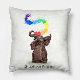 Happy baby elephant in watercolor Pillow