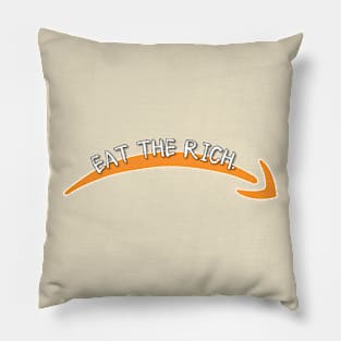 eat the rich ft. frown logo Pillow