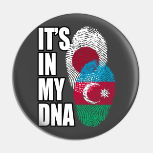 Azerbaijani And Japanese Mix Heritage DNA Flag Pin