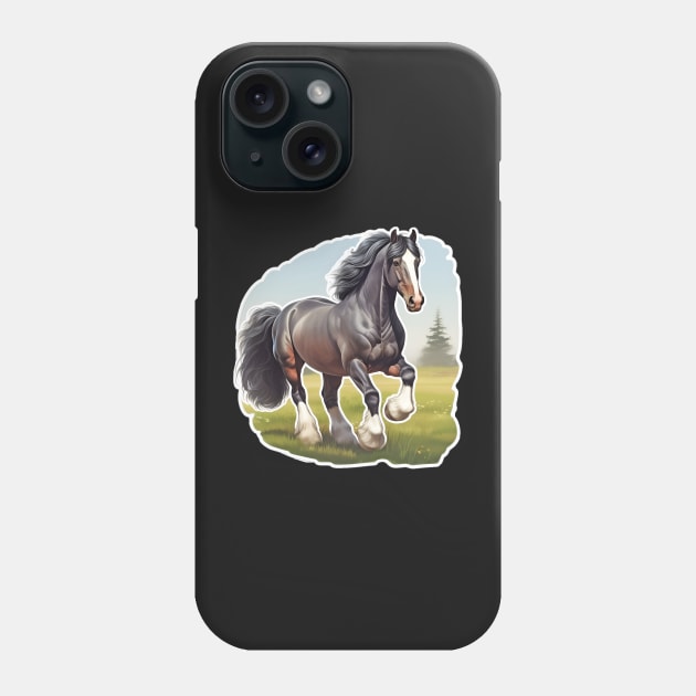Clydesdale or Shire Horse Sticker Phone Case by candiscamera