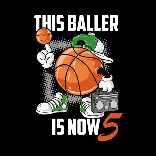 I'm 5 Basketball Theme Birthday Party Celebration 5th by OHC t-shirt