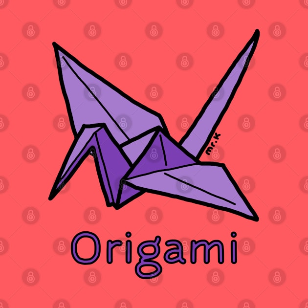 Origami Crane Japanese design in color by MrK Shirts