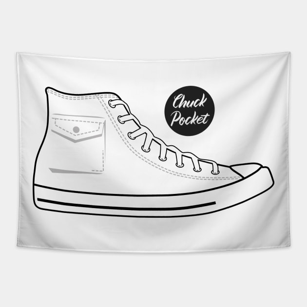 Shoe chuck pocket white Tapestry by creative.z