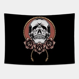 skull and roses Tapestry